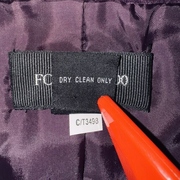 NWOT Focus 2000 Size 6 Purple Velvet Blazer Jacket Embroider Lash Fringe Pocket - Picture 9 of 10